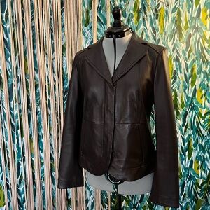 Banana Republic Brown Leather Feminine Jacket